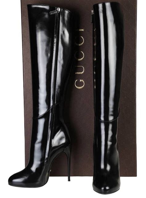 gucci stiletto platform boots|Gucci heeled ankle boots.